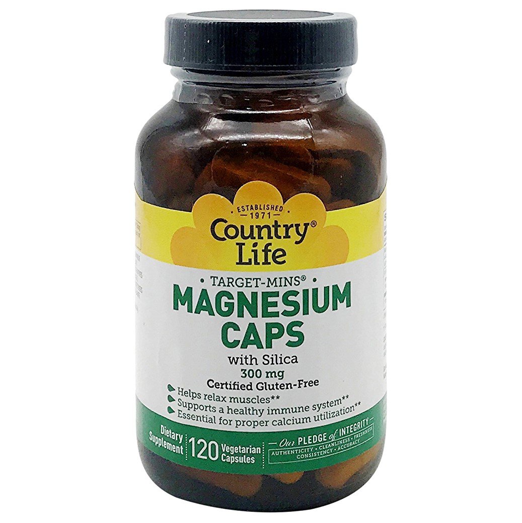 Country Life Magnesium 300mg With Silica 120 Capsules