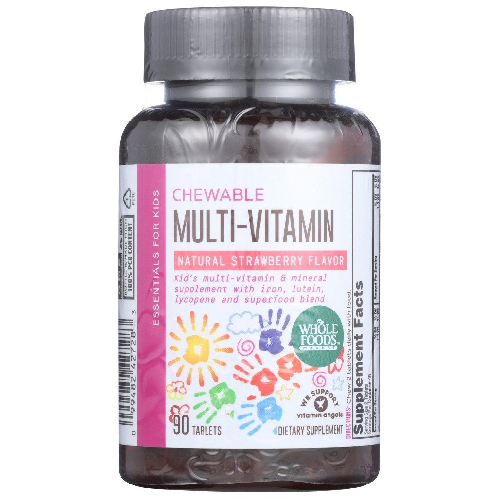 Whole Foods Market Strawberry Kids Multivitamin 90 Chewable Tablets