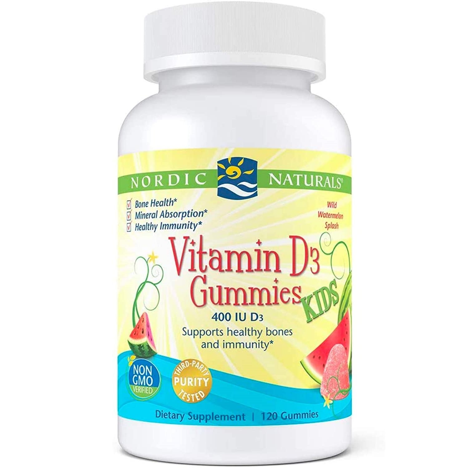 Nordic Naturals Kids Vitamin D3, 400 IU 120 Gummies