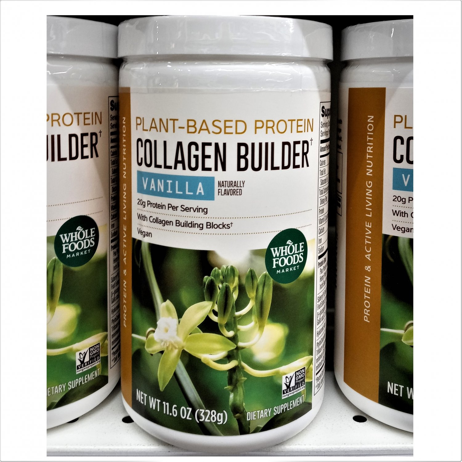 Whole Foods Plant Based Collagen Builder Powder Vanilla Flavor, 11.6 Oz