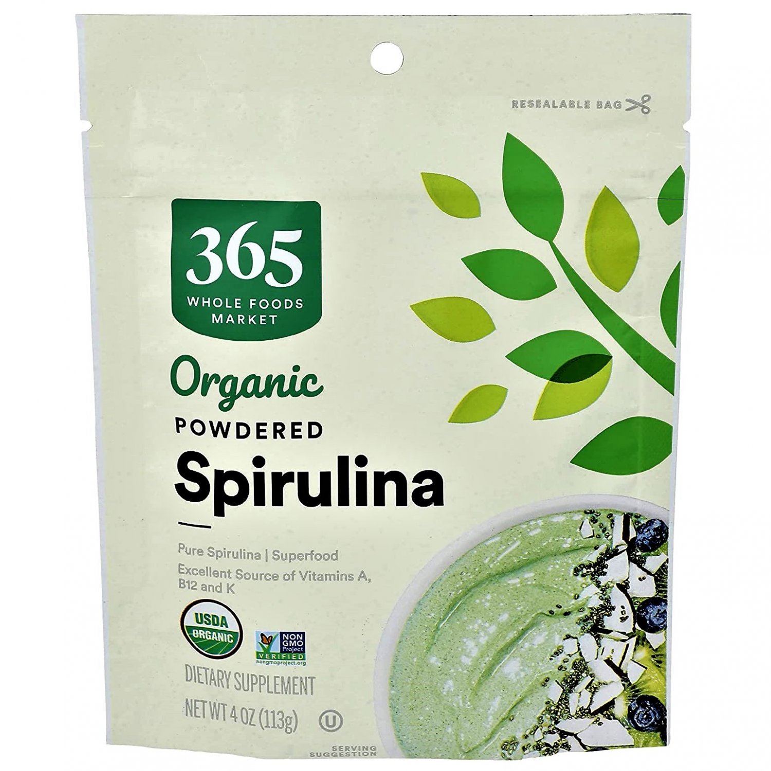365 by Whole Foods Market Organic Spirulina Superfood Powder, 4 Oz