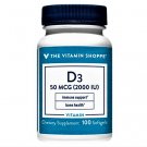 the Vitamin Shoppe Vitamin D3 Bone Health & Immune Support, 2,000 IU (100 Softgels)