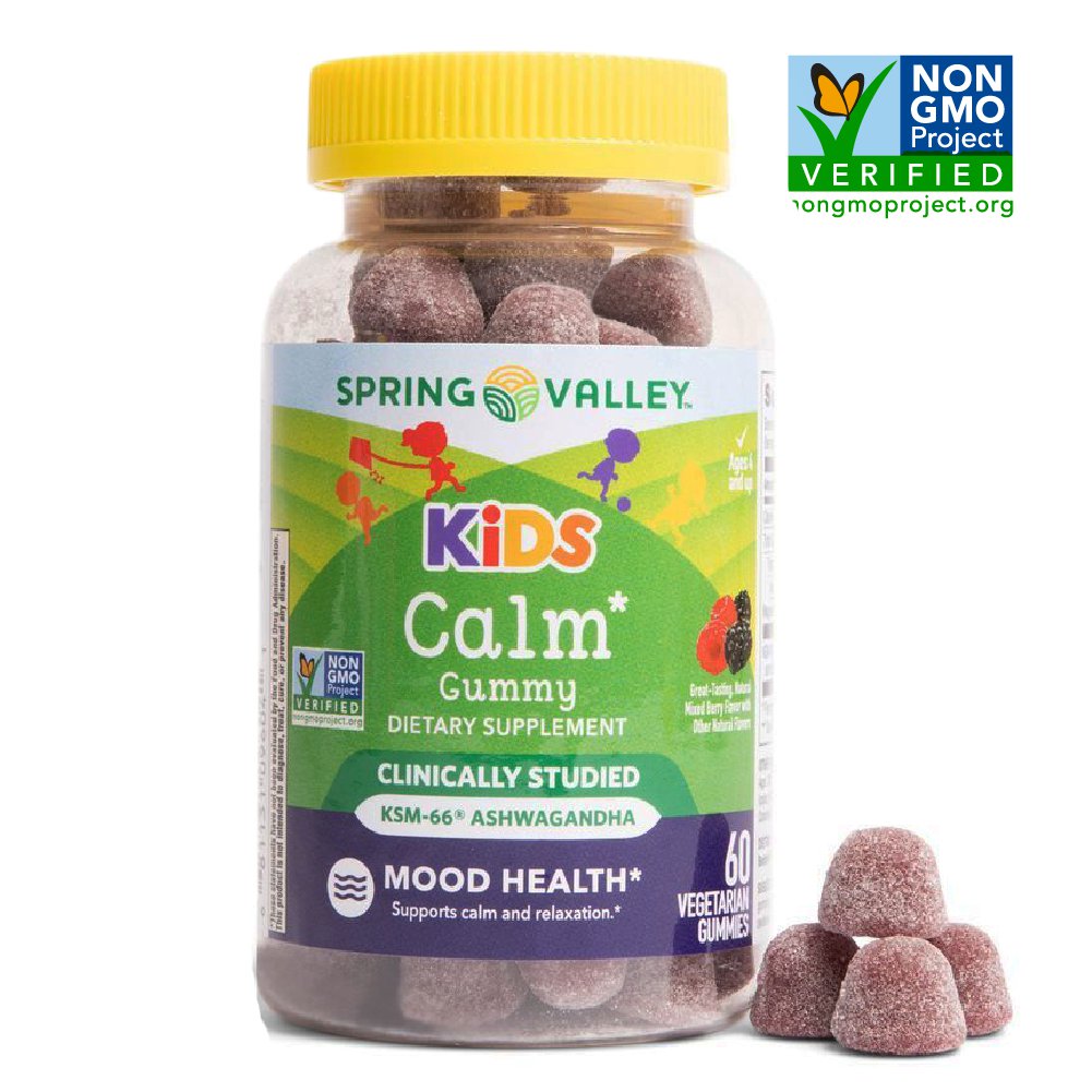 Spring Valley Kids Calm KSM66 Ashwagandha, 150 mg Vegetarian Gummies