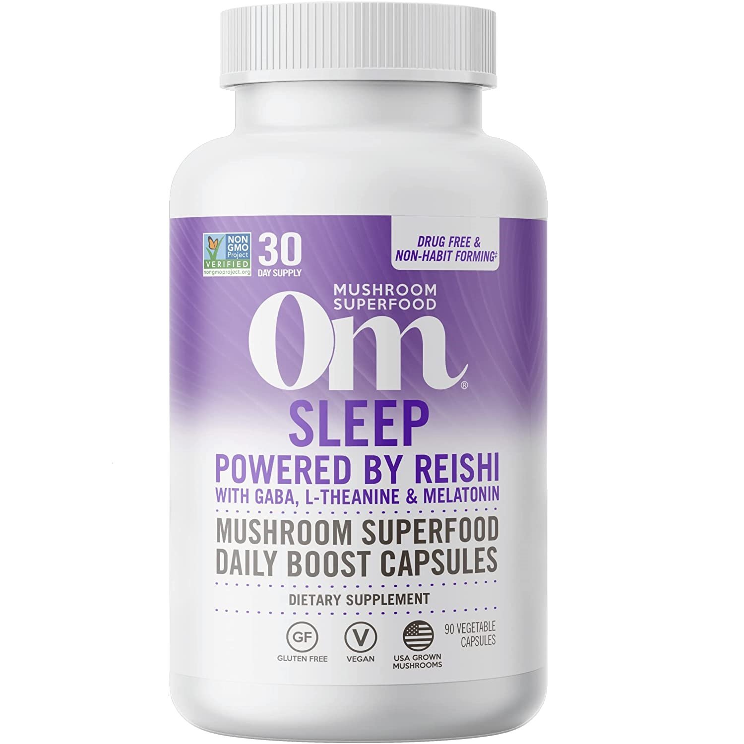Om Mushrooms, Sleep, Powered Reishi,GABA, LTheanine & Melatonin, 90