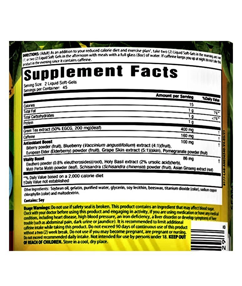 Applied Nutrition, Green Tea Fat Burner, 90 FastActing Liquid Softgels