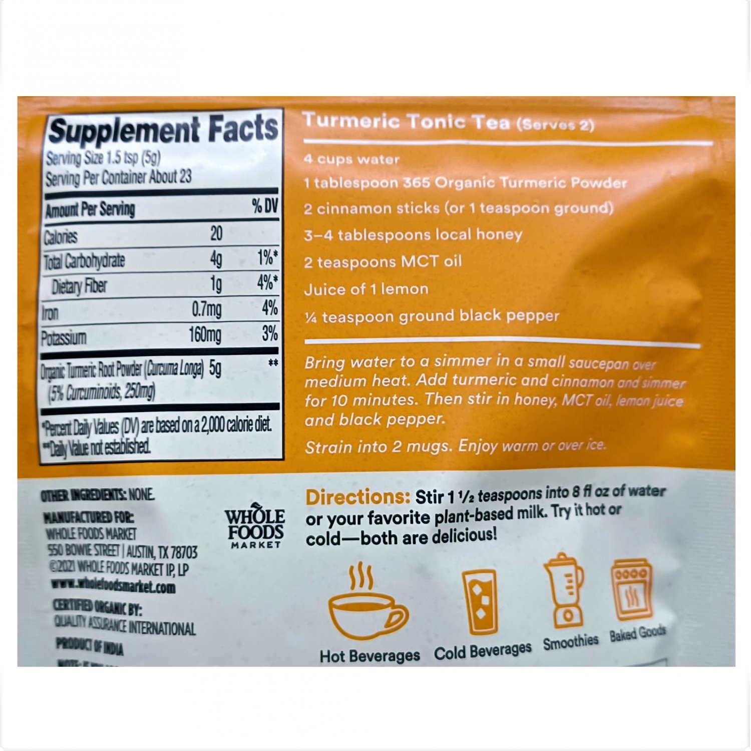 365 by Whole Foods Market Organic Turmeric Superfood Powdered, 4 Oz