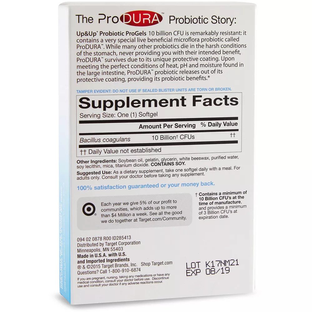 Probiotic Progels Dietary Supplement Softgels 30ct Up And Up™ 4023