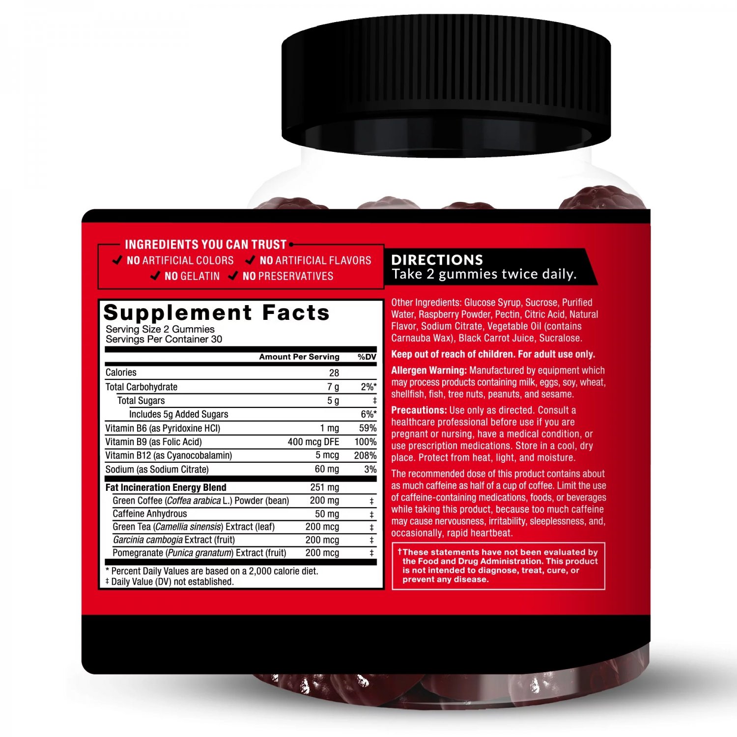 Force Factor, Leanfire Thermo Fat Burner Gummies, Berry Blast, 60 Gummies