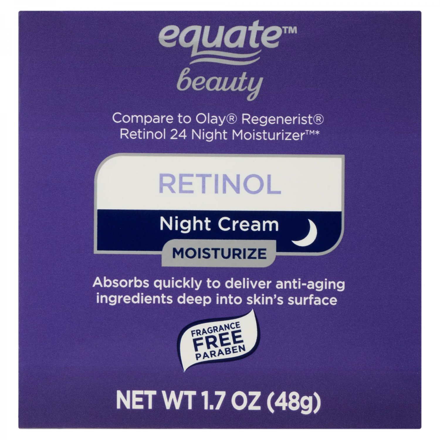 Equate Beauty Retinol Night Cream, 1.7oz