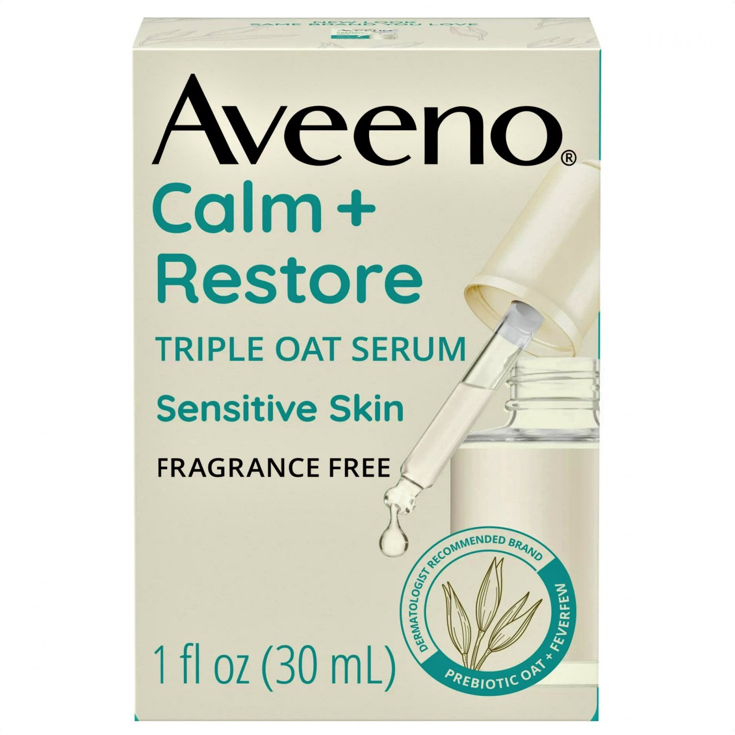 Aveeno Calm + Restore Triple Oat Sensitive Skin Face Serum, 1 oz