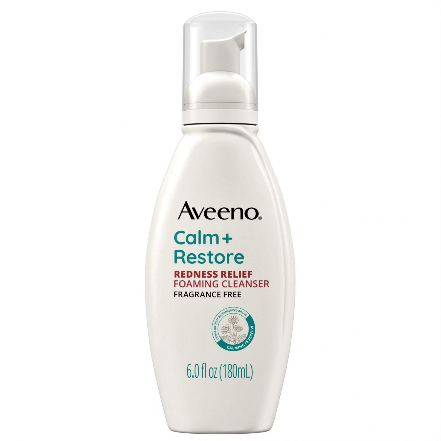 Aveeno Calm + Restore Redness Relief Face Wash, Foaming Facial Cleanser