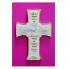 Porcelain Cross with Christian Prayer to Children Luke 18:16