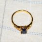Oval Sapphire Diamond Simulated Gold Plated Size 8