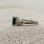 Peace on Silver Plated Oval Emerald Simulated Ring Size 8.5