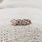 Delicate Pajarita Ring in White Zirconia Simulated and Cocktail in Petals, Size 7