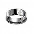 Masonic Symbol Stainless Steel Freemason Ring for Men Size 8