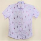 Lance Donovan Elegant and Singular Fashion Shirt Men's, Short Sleeves, Soft Polyester Size L