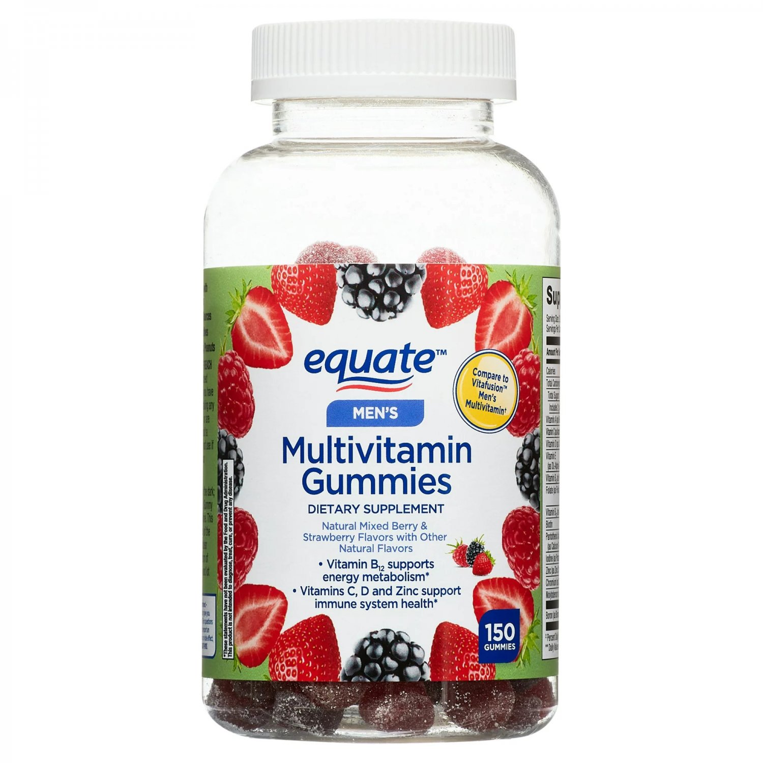 Equate Men's Multivitamin Gummie, Mixed Berry, 150 Count