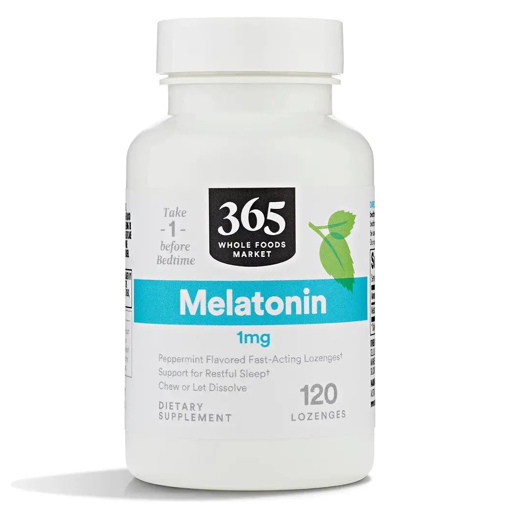 365 Whole Foods Supplements Melatonin 1 mg Peppermint Flavor 120 Lozenges