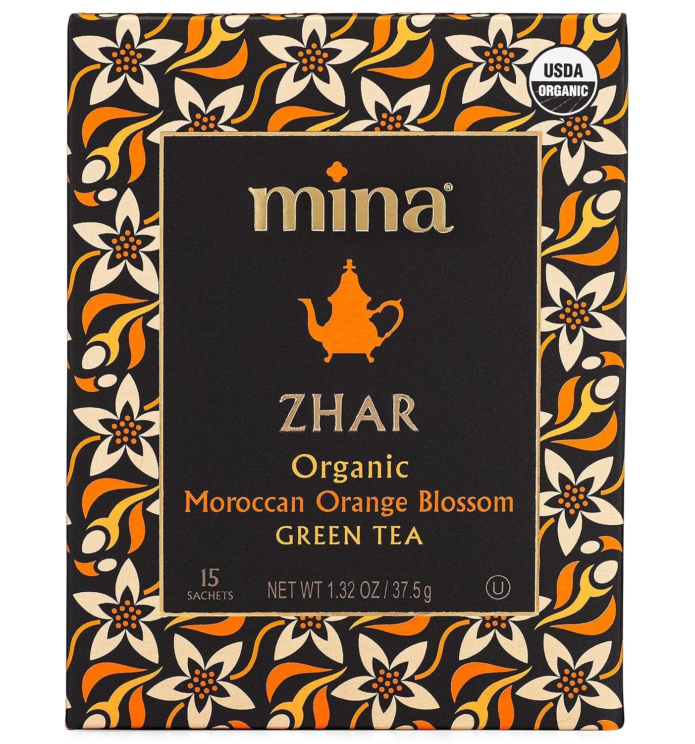 Mina Organic Moroccan Orange Blossom Green Tea, 1.32 oz