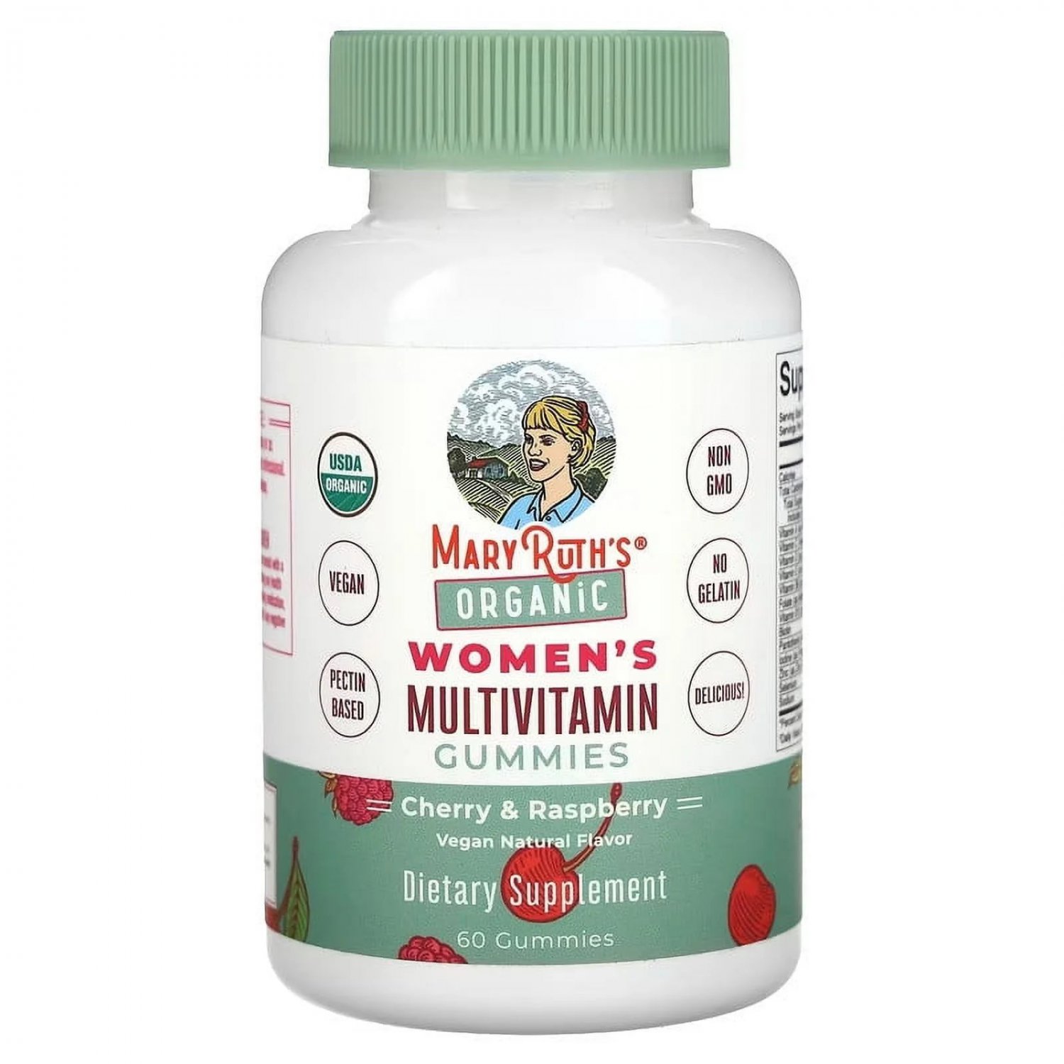Mary Ruth's Organic Women's MultiVitamin Cherry/Raspberry Flavored, 60 Gummies