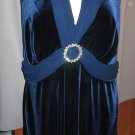 Navy Blue Velour Halter Cocktail Dress Size 20W NWT