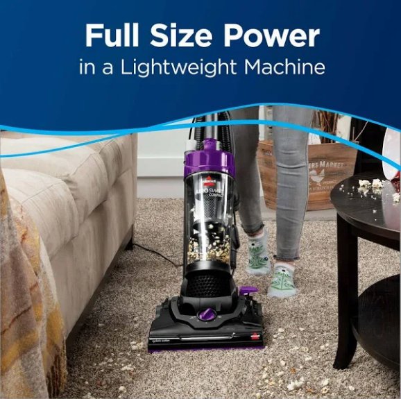 Bissell AeroSwift Compact 2612 Upright Vacuum Bagless Febreze