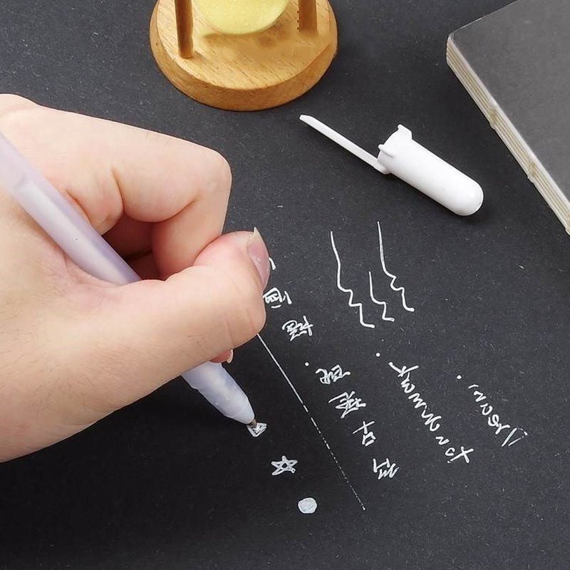 1PC 0.7MM White Highlight Pen Student Sketch Drawing Graffiti Art