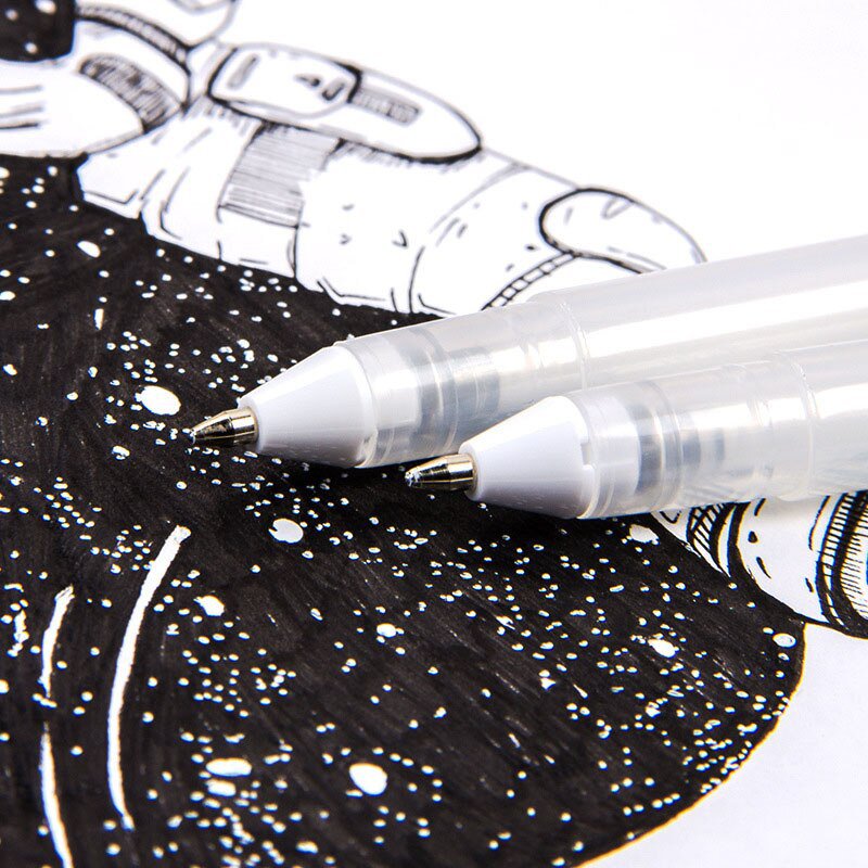 1PC 0.7MM White Highlight Pen Student Sketch Drawing Graffiti Art
