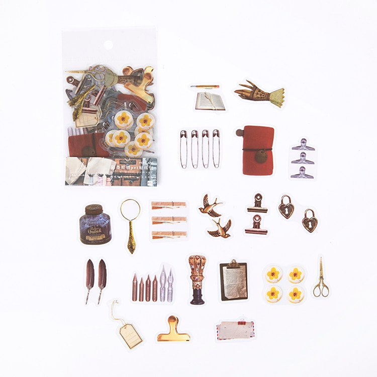 Mr.paper 40Pcs/bag Plant Flower Mushroom Ginkgo Pet Deco Diary Stickers Scrapbooking Planner Decorat