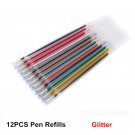 Promotion Pen 12 Colors Gel Pen Set Glitter Gel Pens For School Office Adult Coloring Book Journals 