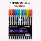 Promotion Pen 12 Colors Gel Pen Set Glitter Gel Pens For School Office Adult Coloring Book Journals 