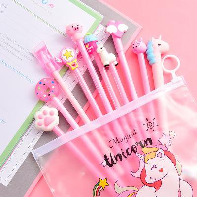 10Pcs/Set Gel Pen Unicorn Pen Stationery Kawaii School Supplies Gel Ink Pen School Stationery Office