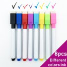 5/8Pcs/lot Colorful black School classroom Whiteboard Pen Dry White Board Markers Built In Eraser St