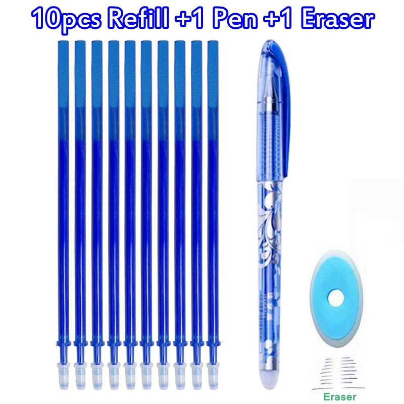 Erasable Pen Set Washable handle Blue Black Color Ink Writing Ballpoint Pens for School Office Stati