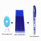 Erasable Pen Set 0.5mm Blue Black Color Ink Writing Gel Pens Washable handle for School Office Stati