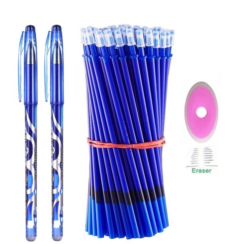 Erasable Pen Set Washable Handle Black Blue Ink Writing Gel Pen
