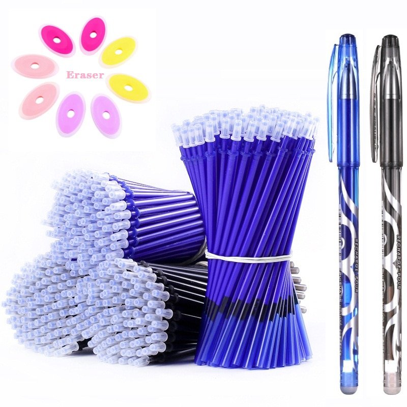 Erasable Pen Set Washable Handle Black Blue Ink Writing Gel Pen