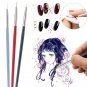 3PCS Nylon Painting Brushes Wood Handle Paint Brush Different Size Hook Line Pen For Watercolor Oil 