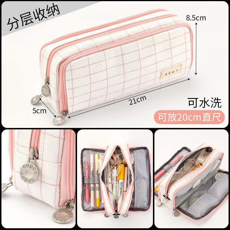Large Capacity Pencil Case Kawaii Canvas Pencilcase School 40Pcs Pen Case Supplies Pencil Bag School