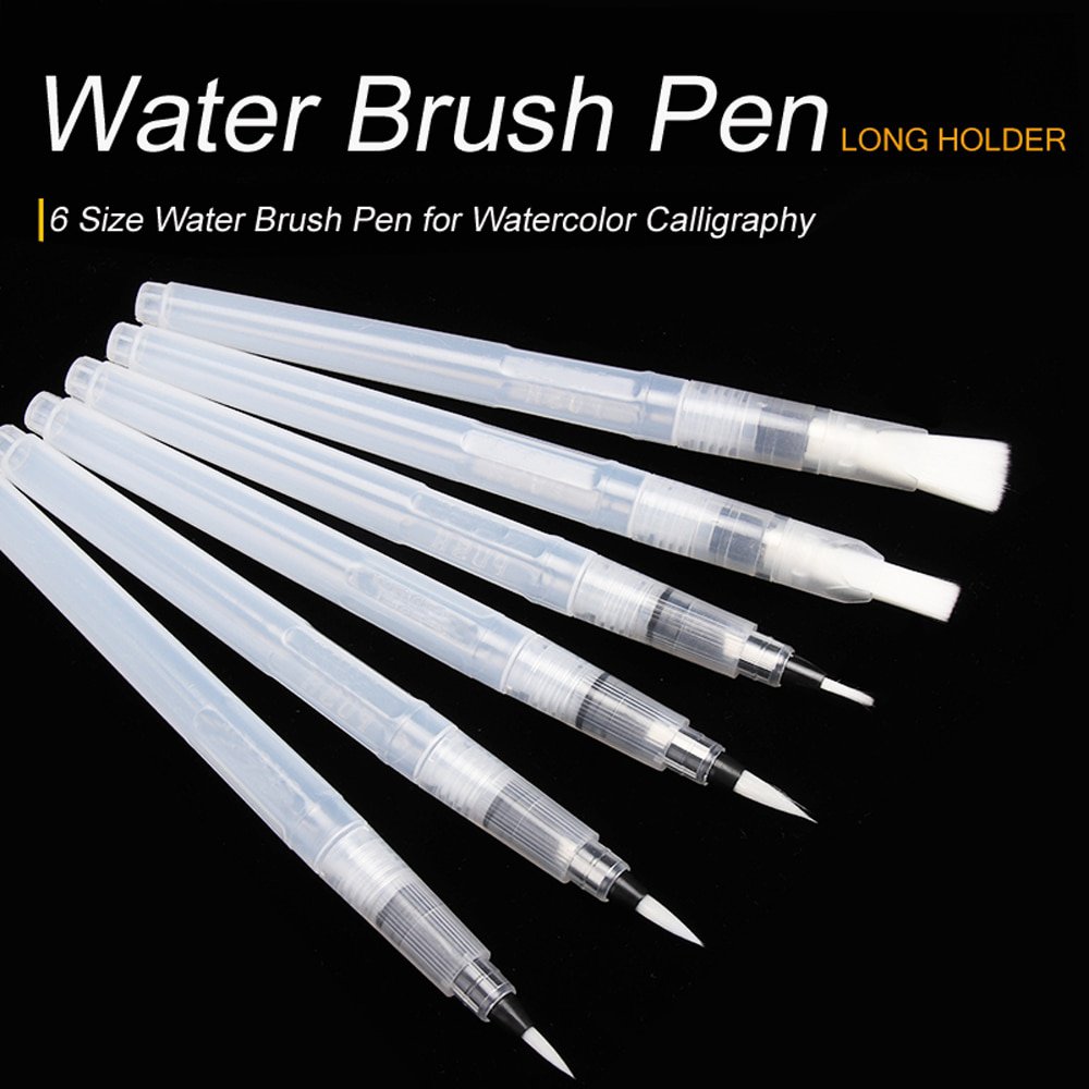 SeamiArt 6PCS Portable Paint Brush Water Color Brush Pencil Soft