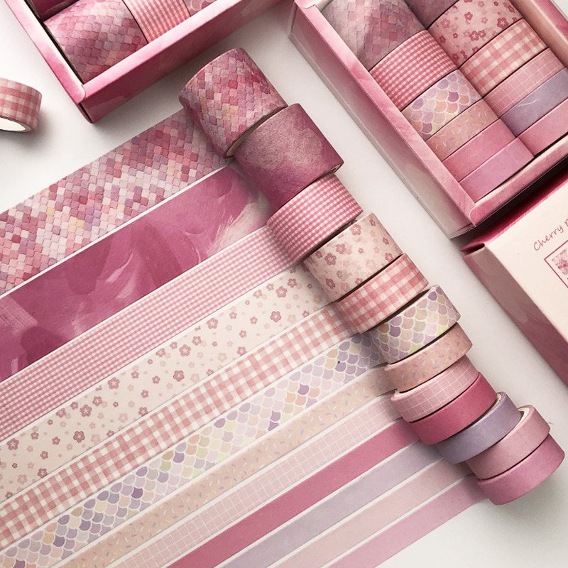 12pcs/set Washi Tape Set Diy Masking Tape Cute Stickers School Suppliers Stationery Gift Presented B