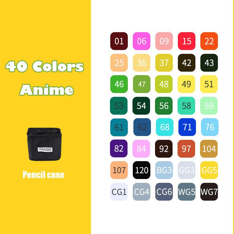 36/48/168/204 Colors Double Headed Art Markers Set Artist Sketch Oily Alcohol Based Markers For Mang
