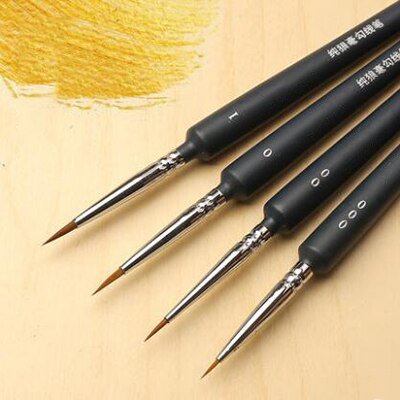 Hook line pen watercolor soft hair oil painting extra fine weasel hair Hand Painted 00000 brush goua
