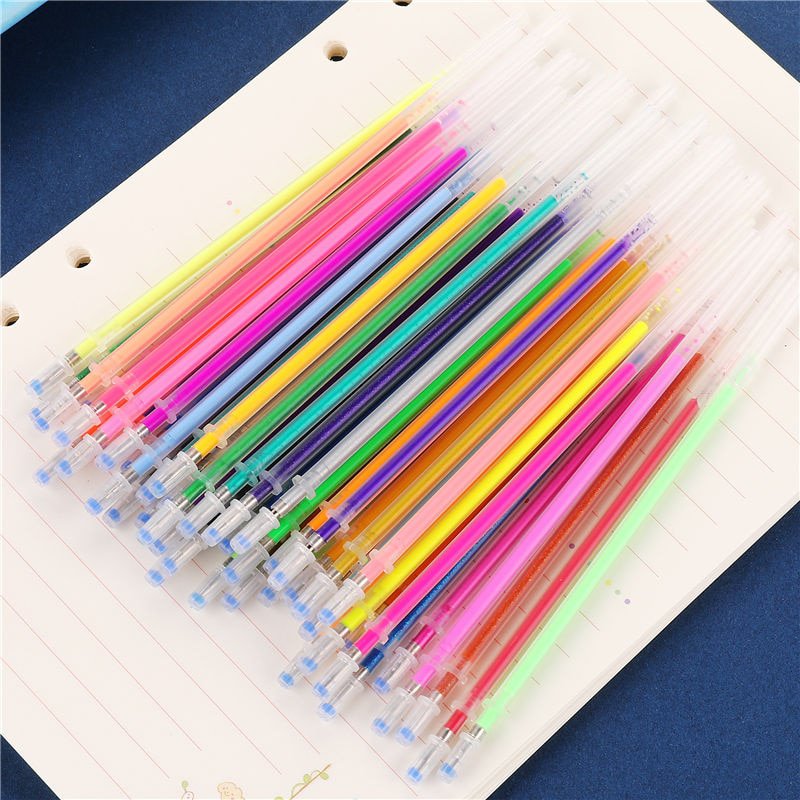 12/24/36/48 Multicolour Ballpoint Gel Pen Highlighter Refill Colorful ...