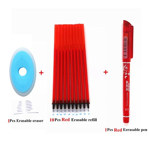 20Pcs/lot Erasable Rod Pen Refill 0.5mm Blue/Black/Red Ink Refills Set Gel Pen for School Office Wri