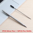 2/11/20/PCS Metal Ballpoint Pen 0.7mm Stainless Steel Ball Pen for School Gift Set Student Stationer