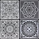 Mandala wall Drawing Stencil 15x15cm 4pcs/lot for painting DIY hosehold decoration Template Photo fr
