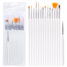 15pcs Long Tail Brush Pen Plastic Handle Pull Hook Line Pen Nail Artists Set Short Miniature Detail 