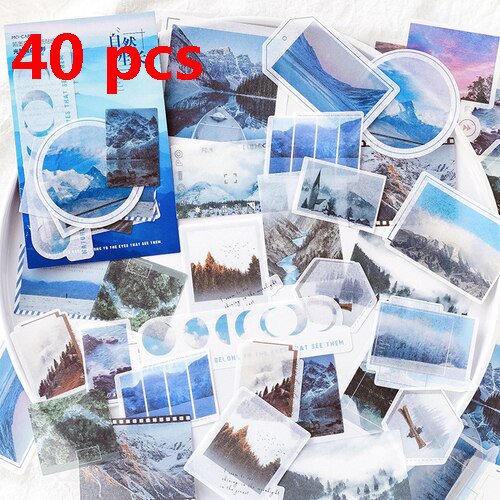 60/40 Pcs/lot Stickers Vintage Journal Stickers Travel Stickers Srapbooking Journal Craft Diary Ablu